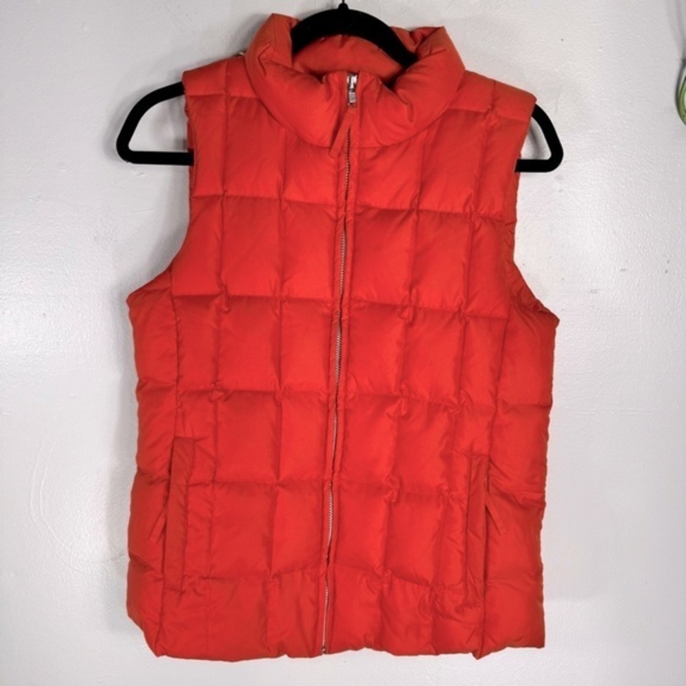 GAP Y2k Hunter orange down puffer vest women medium vintage 2003 zip up pockets